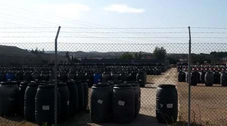 Fruuit in brine is stores in special containers in Lazaya's factory prior to making candied fruits.