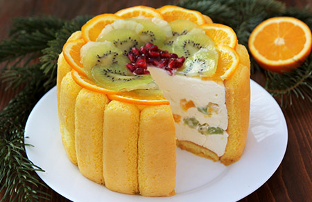 Diplomat tort is one of the most beautiful cakes with candied fruits for it colourfulness.